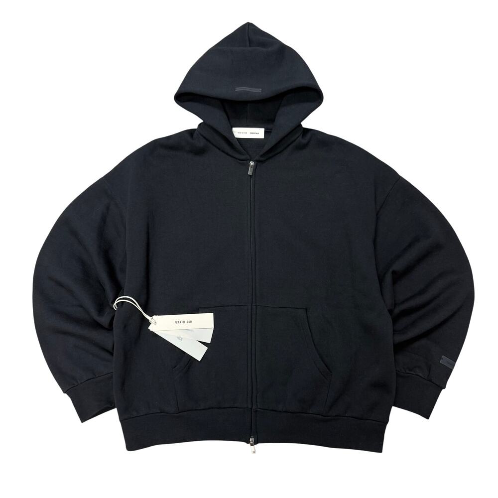 Fear of God Essentials Classic Hood Zip Up Sweatshirt Black L